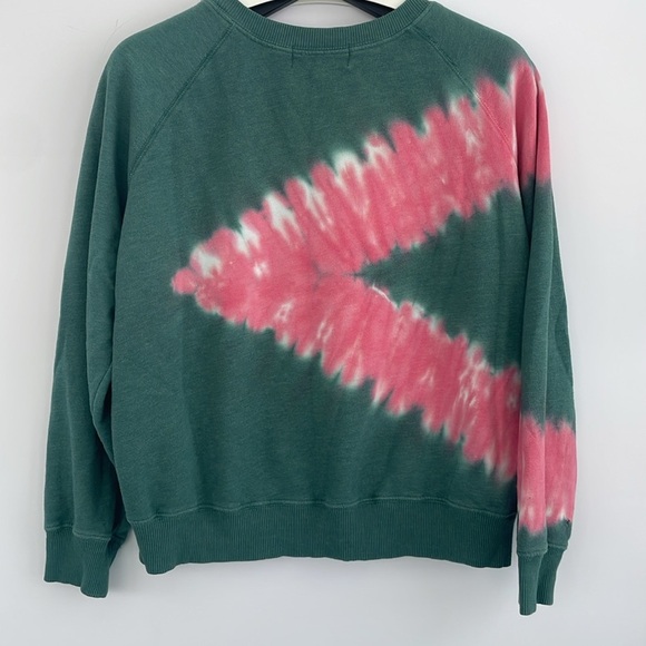 WILDFOX Watermelon Wash Sommers Sweatshirt Size Medium Green and Pink Tie-Dye - Picture 9 of 17
